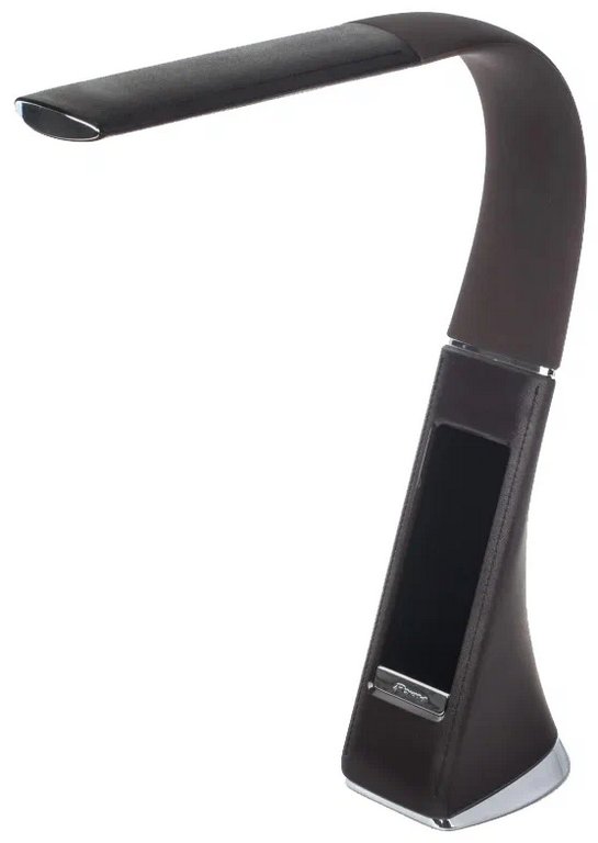 Светильник наст. Uniel 5W/3000-5000K-Dimmer-USB (часы, календарь, термометр) коричневый под кожу