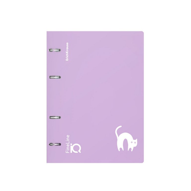 Тетрадь 100 лист кл. А5 на кольцах ErichKrause "IQ FineLine. Brave cats" фиолетовая