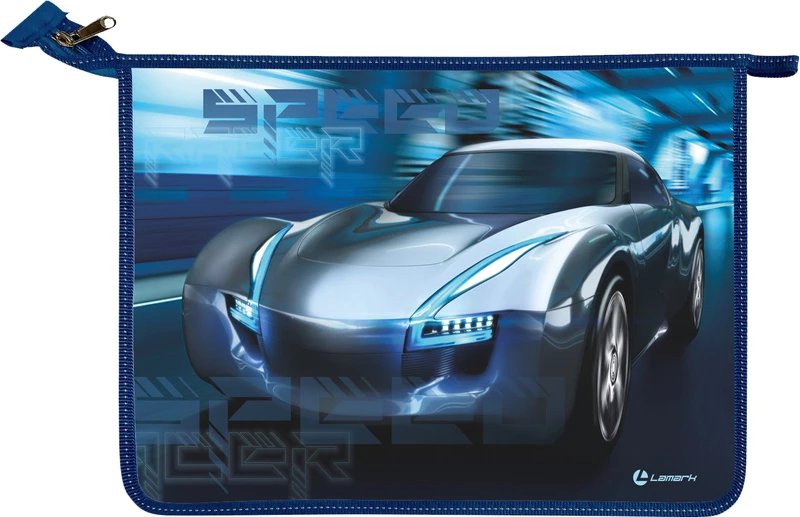 Папка для тетрадей А4 на молнии Lamark "Speed Racer" дно с расширением
