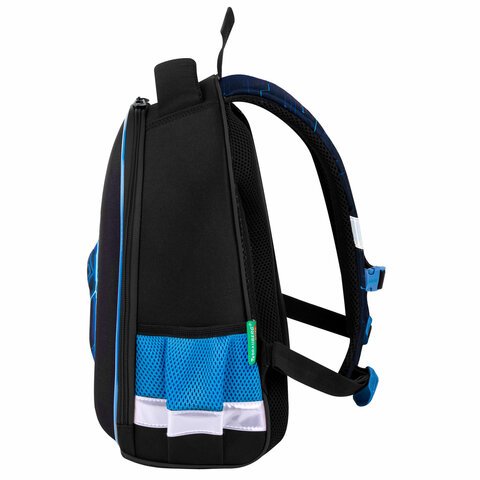 Рюкзак каркасный для мальчика BRAUBERG KIDS "Digital gamepad" 26*35*13 см., черный/голубой