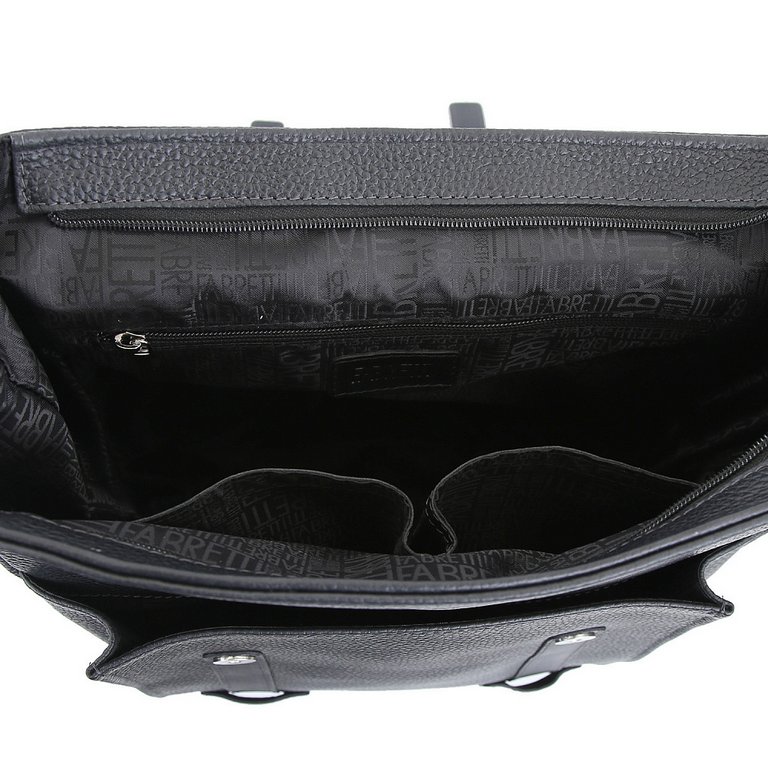 Рюкзак мужской FABRETTI 28*41*11, нат. кожа, черный