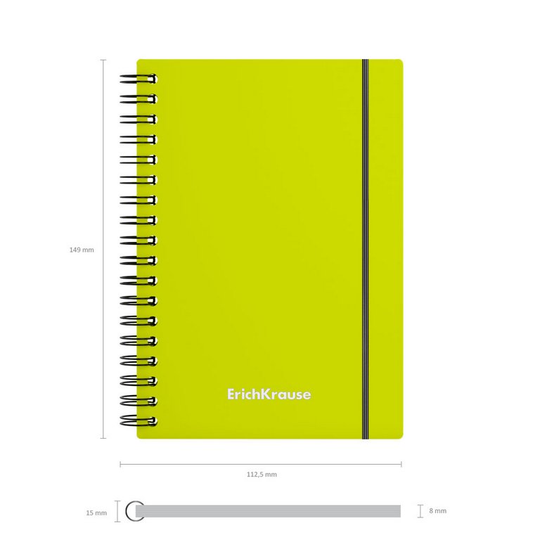 Тетрадь 80 лист кл. А6 на спирали пластиковая обложка "Neon" ассорти