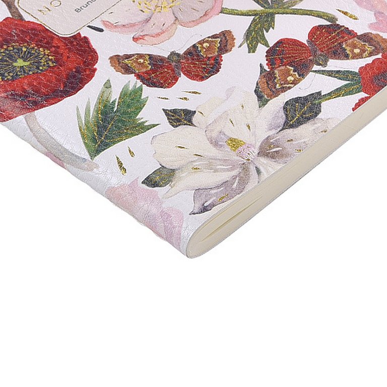 Бизнес-блокнот А6  60л., 105*148 мм, на сшивке Bruno Visconti кожзам "ПИОНЫ"