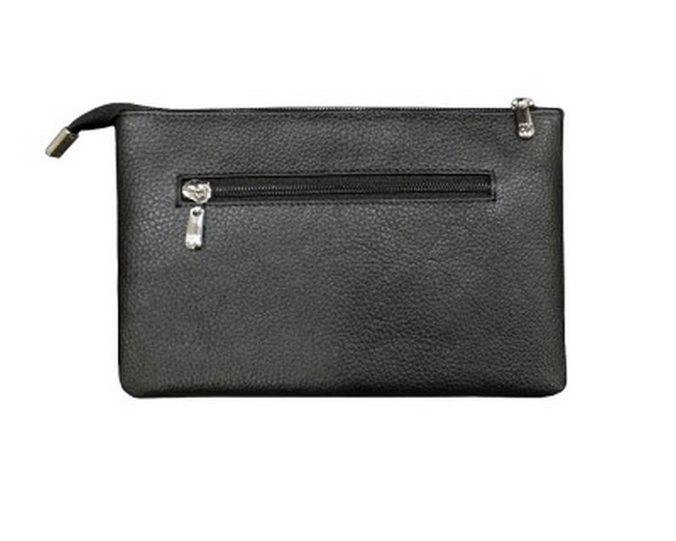 Сумка женская-клатч  D.Morelli , нат. кожа "Duo" черно-красная