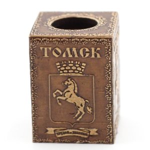 Подставка под зубочистки Томск "Герб" 3,5*3,5*5 береста