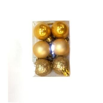 Набор шаров  цвет золото  30 мм 12 шт (ассорти)