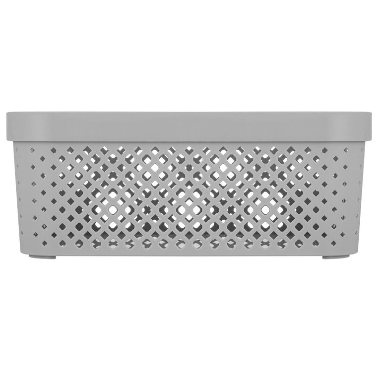 Корзина для хранения пластик. 10л. с крышкой 36*27*13 см цв. серый шторм