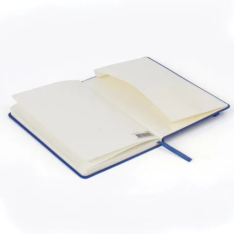 Блокнот А5  96л., 148*210 мм, обложка на резинке BRAUBERG "Metropolis" синий, балакрон