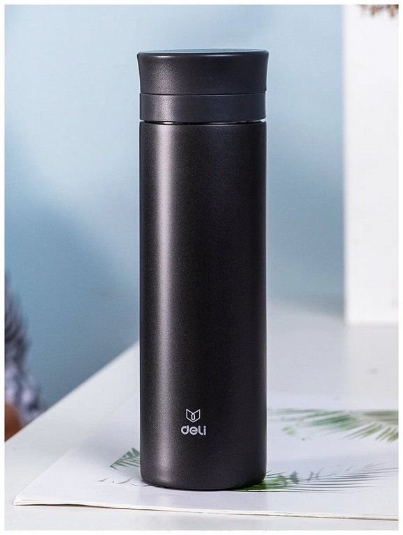 Термос Deli "DK GRAY" 480 мл темно-серый