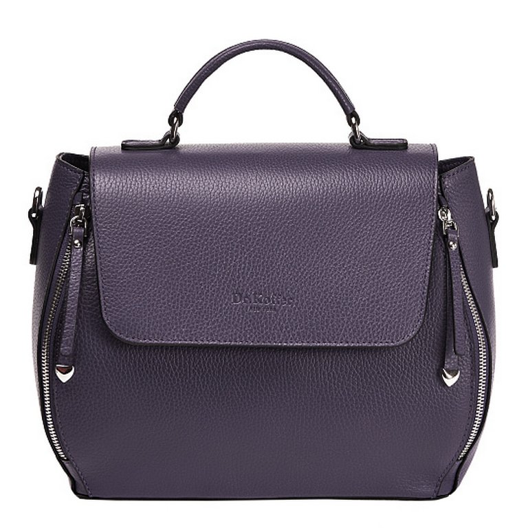 Сумка женская Dr.Koffer 28x22x13 см, нат. кожа, фиолетовая