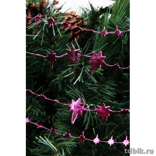 Бусы цвет розовый "Звезды", 2,7 м