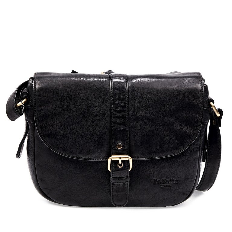 Сумка женская Dr.Koffer 25х20х7см см, нат.кожа черная