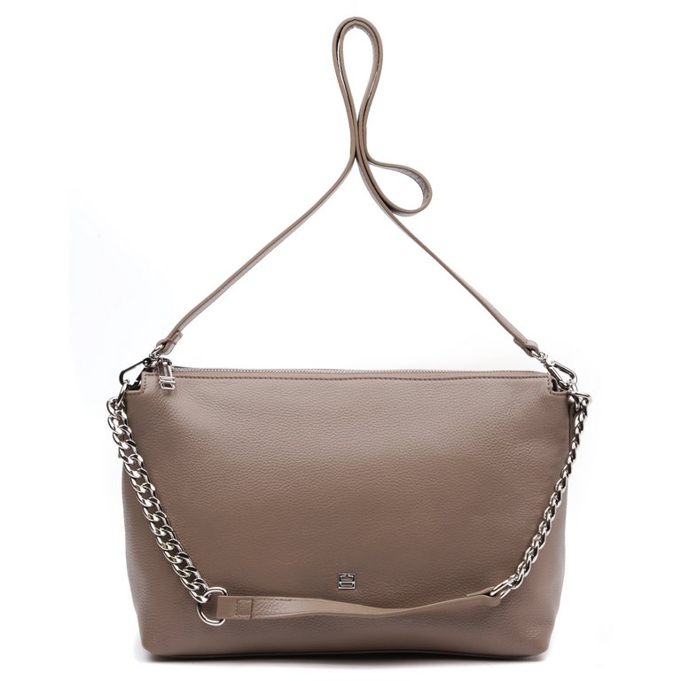 Сумка женская FABRETTI 30х21х10 см, нат. кожа, бежевый