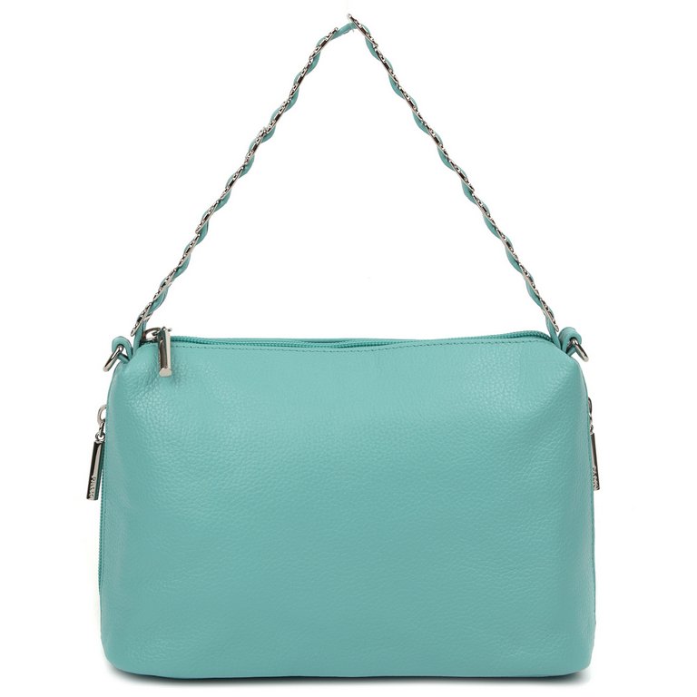 Сумка женская Palio, 26х17х10 см, нат. кожа, бирюзовый