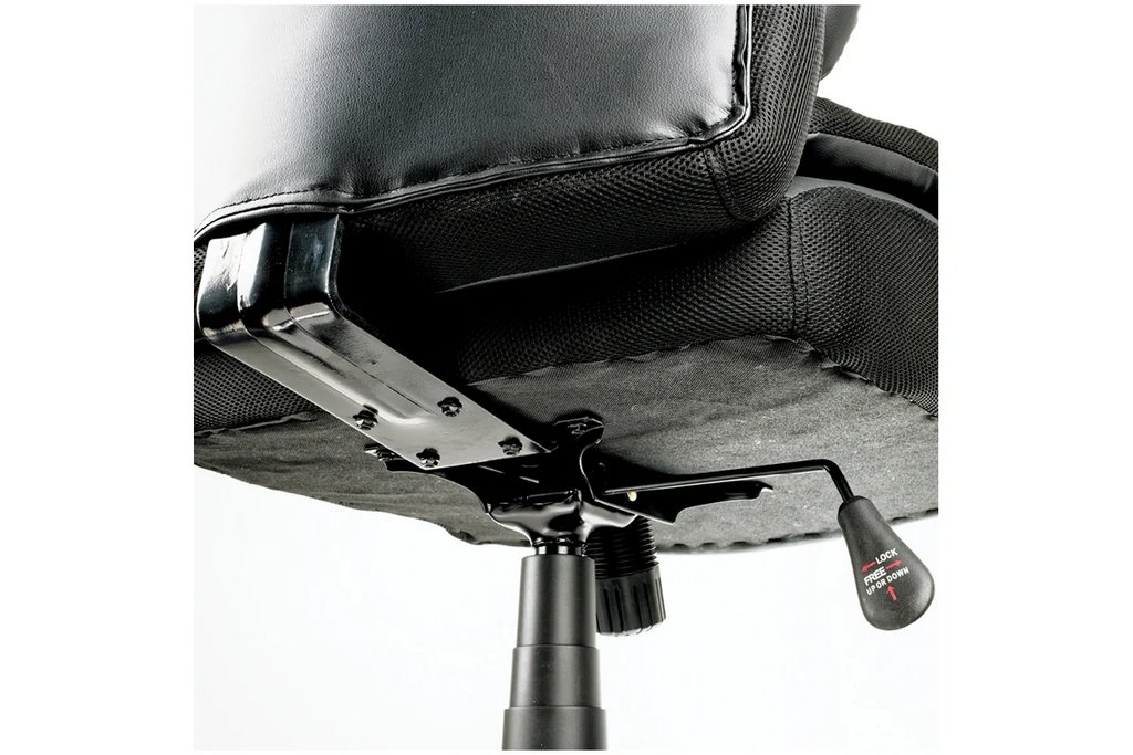 Кресло руководителя Helmi "Springs" HL-ES05, черное (экокожа/хром) до 200кг