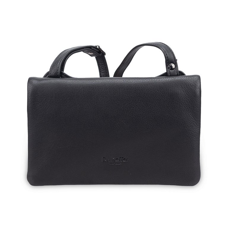 Сумка женская Dr.Koffer 23х15х3см см, нат.кожа черная