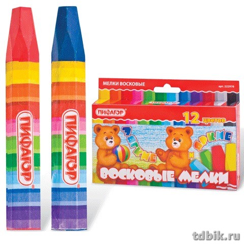 Набор карандашей восковых масляных 12 цв. Пифагор