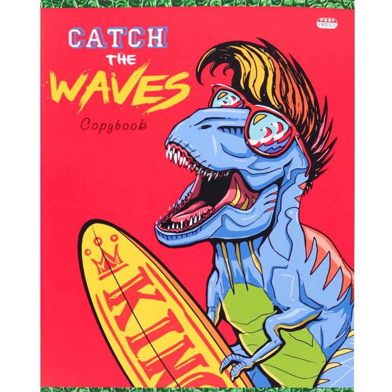 Тетрадь 48 лист кл. А5 на скрепке Prof-Press "ШУМНЫЙ ДИНОЗАВР" мелов. обл.