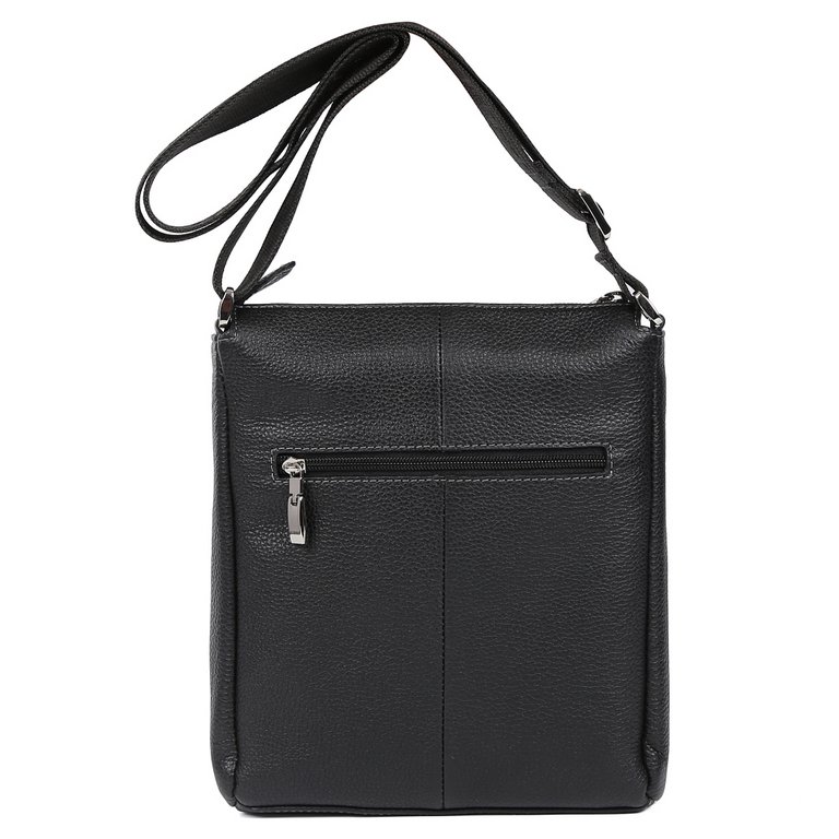 Сумка мужская FABRETTI 22*27*6,  нат. кожа, черный