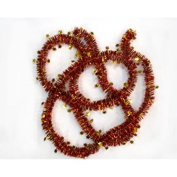 Мишура d  30мм, длина 2м цвет золото/красный