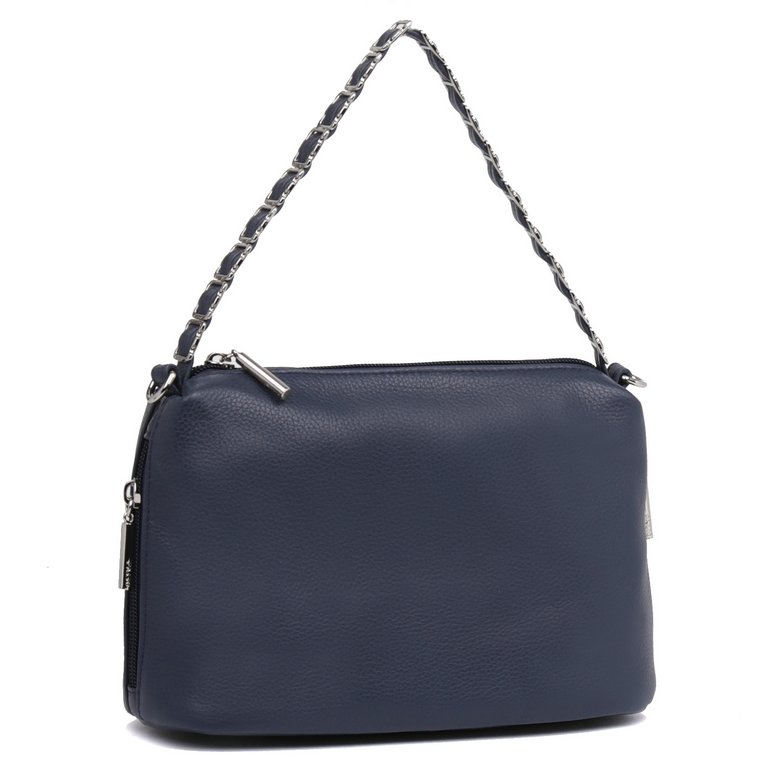 Сумка женская Palio 25х18х10 см, нат. кожа, темно-синий
