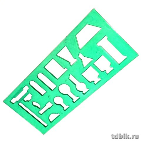 Линейка-трафарет "Химика" зеленая Стамм