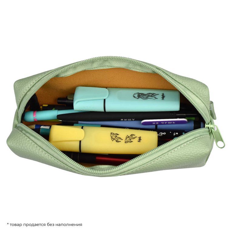 Пенал  для девочки Феникс + "Мятный" 20*6*5,5 см кожзам