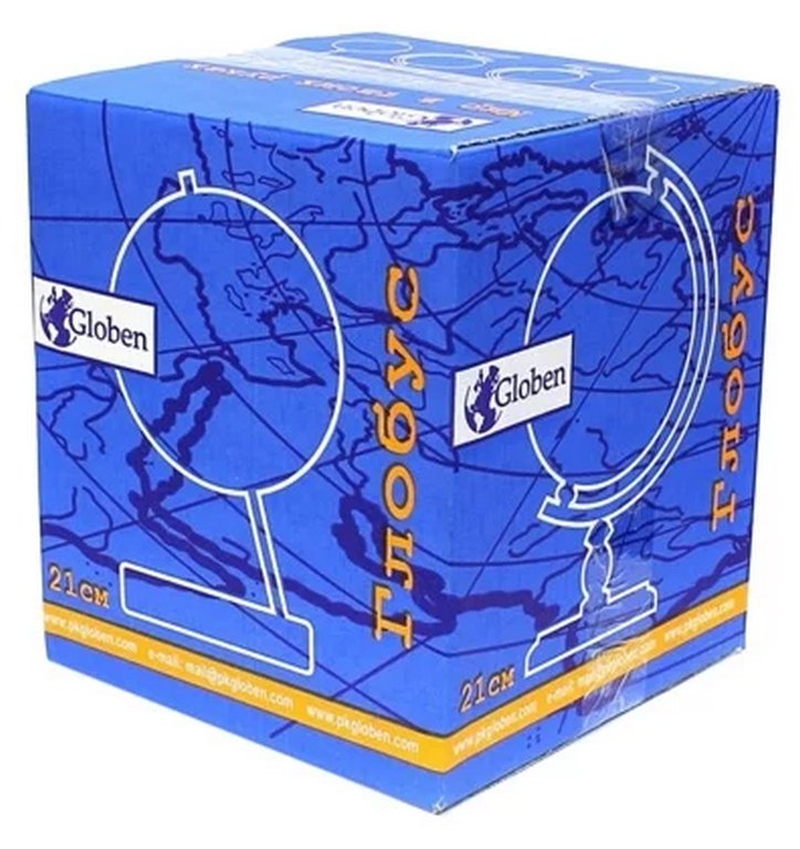 Глобус физический + политический D=21 см с подсветкой Globen (на батарейках)