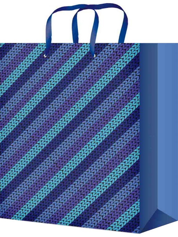 Пакет бумажный 22*31см ламинированный "Синяя плетёнка"