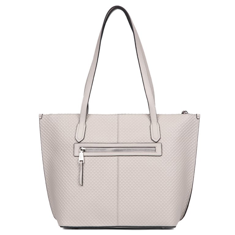 Сумка женская FABRETTI 42х29х13 см, нат. кожа, серый