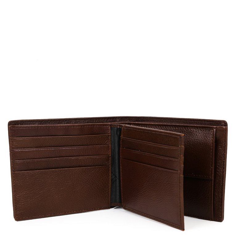 Портмоне FABRETTI мужское, нат.кожа, 12,5*10*3,5см, коричневый
