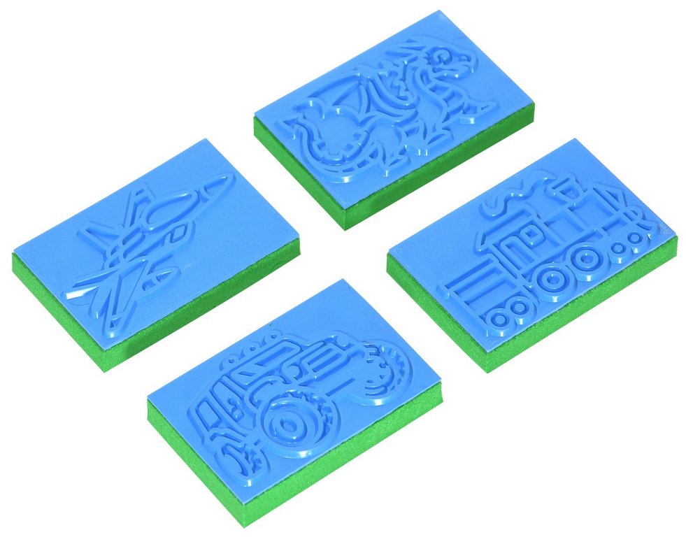 Штамп контурный для мальчика Каляка-Маляка 4 шт/уп с чернилами