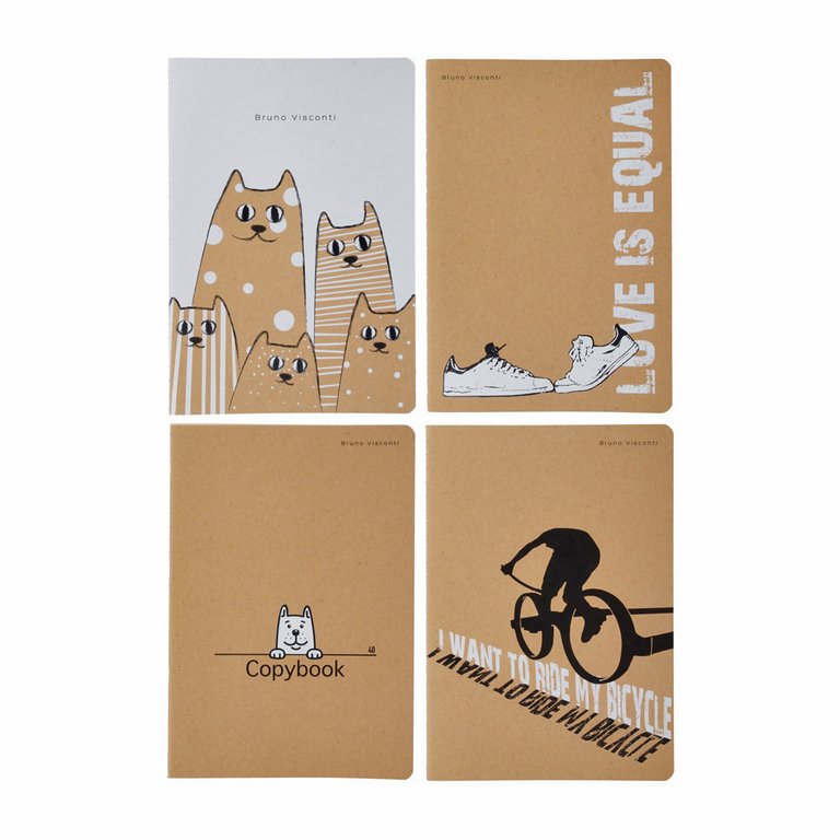 Тетрадь 40 лист в точку А5 на сшивке МИКС 8 ДИЗАЙНОВ