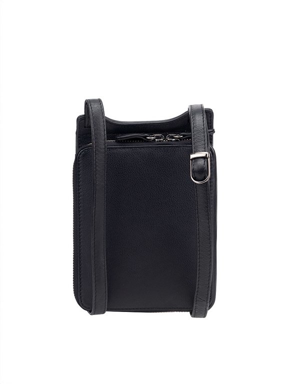 Сумка женская Dr.Koffer 13х19х4см см, нат.кожа черная