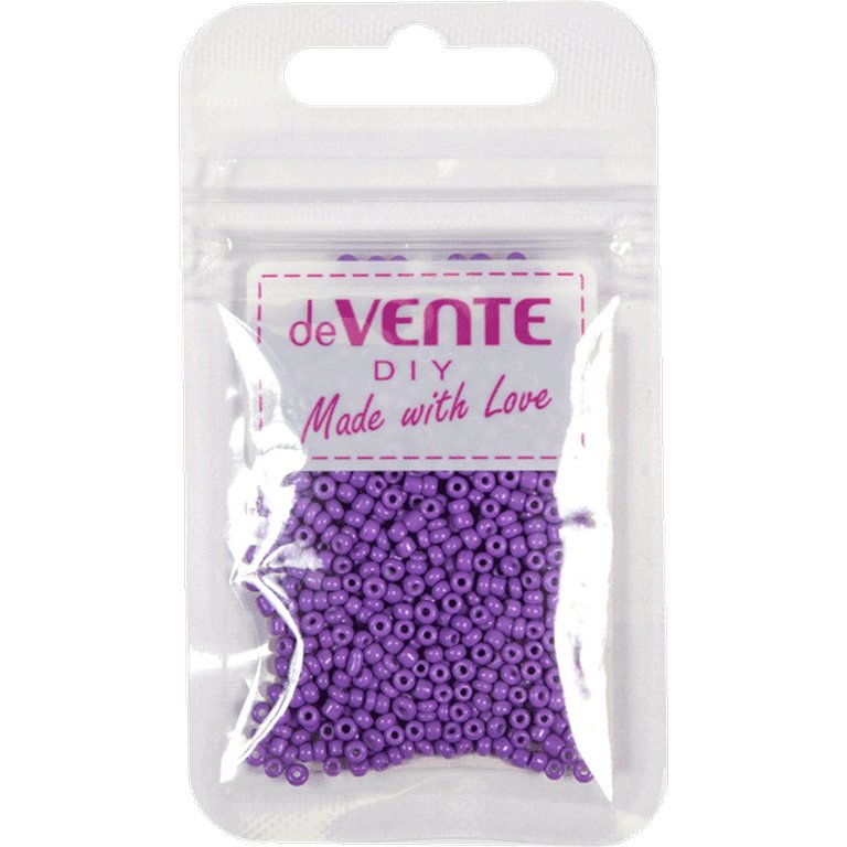 Бисер круглый d=2 мм., 10гр/уп., цв. фиолетовый deVENTE "Opaque"