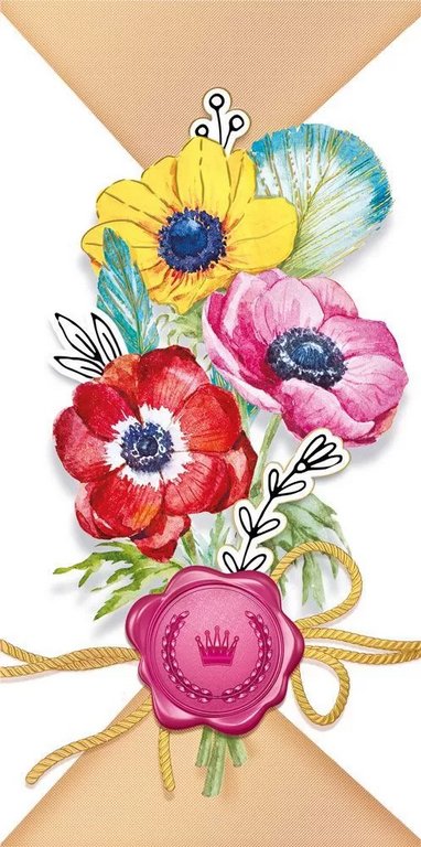 Конверт (для денег) без надписи (цветы)