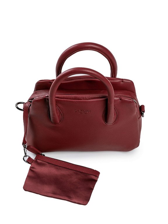 Сумка женская Dr.Koffer 28х19х13см см, нат.кожа бордовая