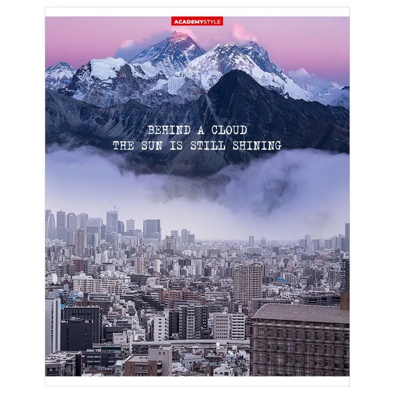 Тетрадь 96 лист кл. А5 на скрепке "Город, горы"