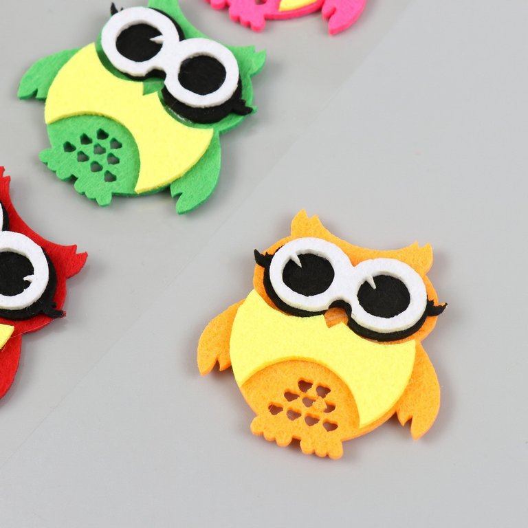 Наклейки из фетра "Совушки" 6 шт/уп.