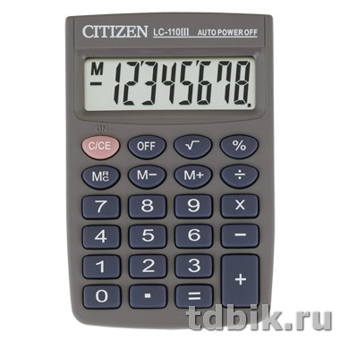 Калькулятор карм. Citizen LC-110NR (8 разр., 87*58*12мм)