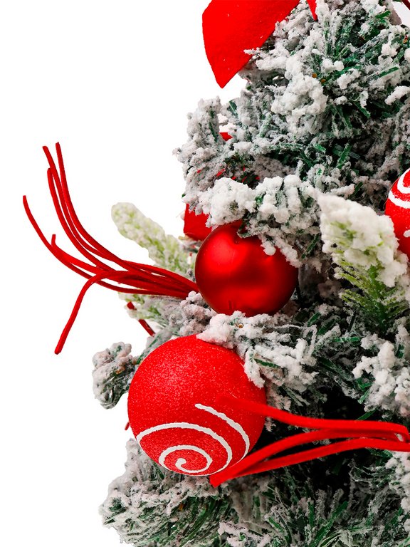 Ель декоративная   0,30 м украшенная "Зимняя красавица" (цв. гамма украшений красная)