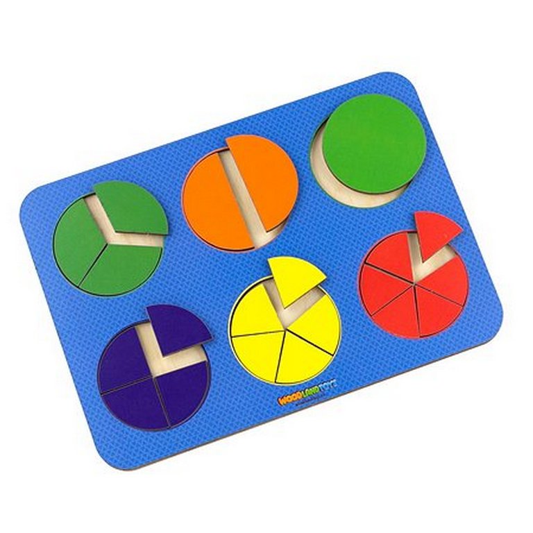 Игра обучающая  Дроби "6 кругов, ур.1" (дерево) WOODLENDTOYS