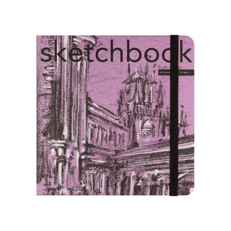 Скетчбук 200*200 мм, 60л., тв. обложка "SKETCHBOOK" ЧЕРНЫЙ 110 гр. (4 ВИДА)