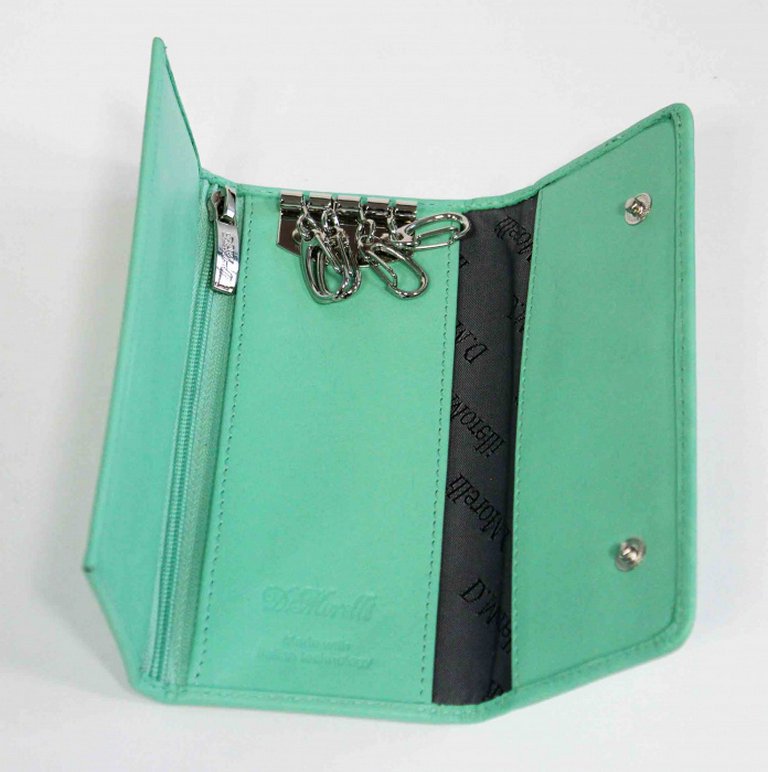 Футляр для ключей  D.Morelli "Lime" из нат.кожи, на кнопках