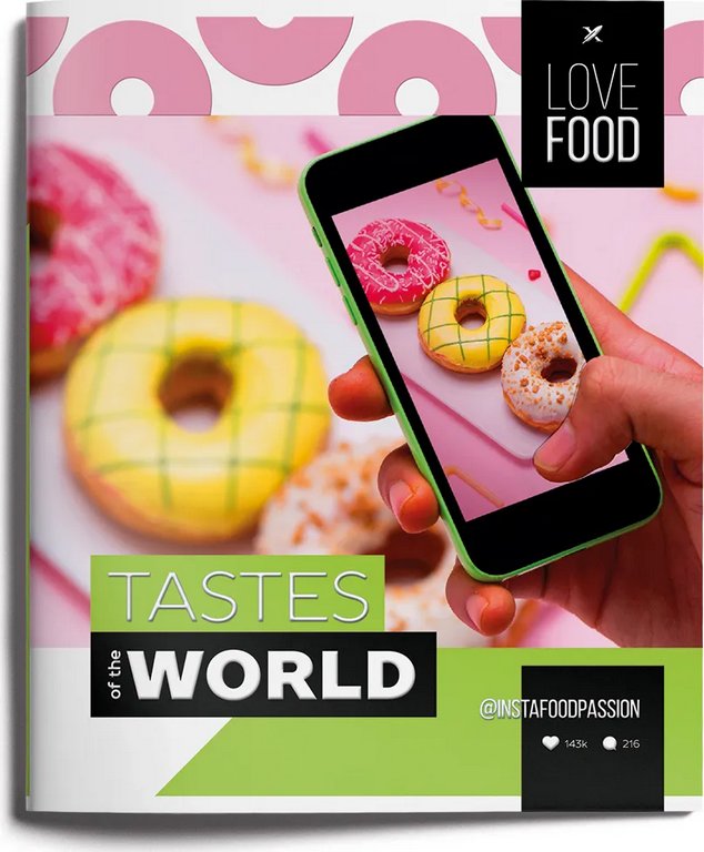 Тетрадь 48 лист кл. А5 на скрепке LOREX "INSTA FOOD" soft touch, двойная обложка