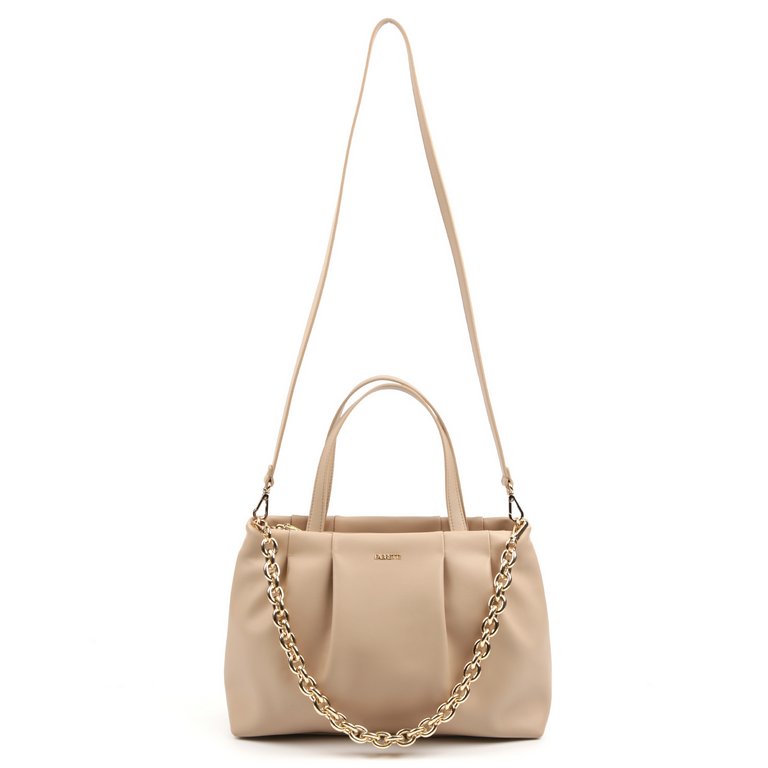 Сумка женская FABRETTI 31х23х10 см, нат. кожа, темно-бежевый