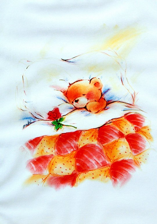 Постер на холсте детская тематика 42*30см, "Сон под одеялом"