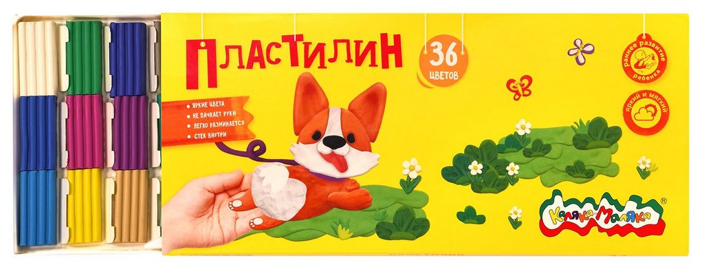 Пластилин 36 цв. 540 гр Каляка-Маляка "Классический" со стеком