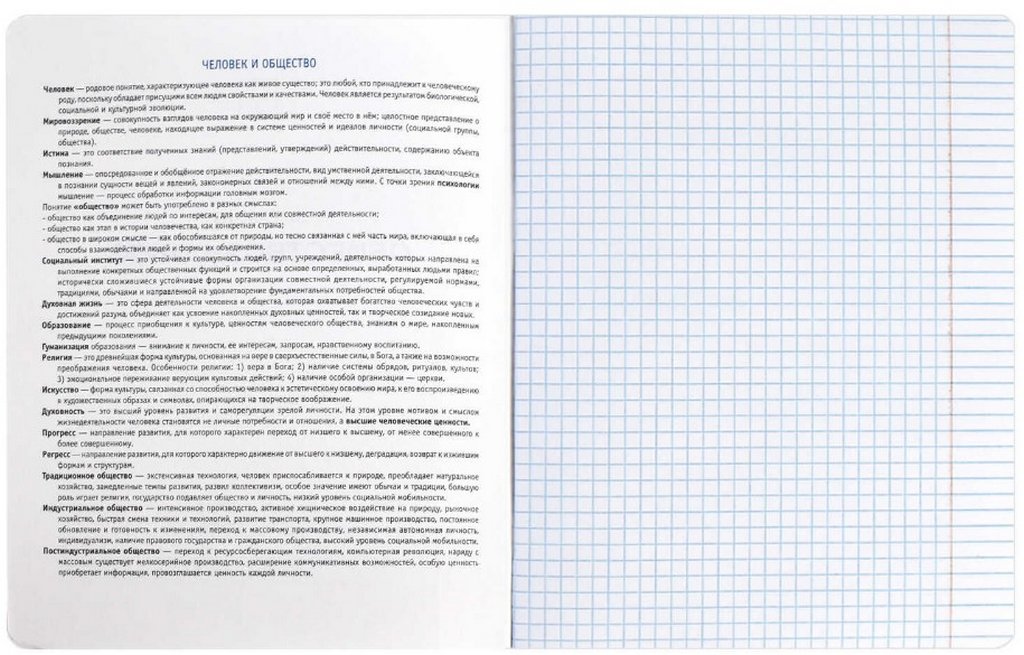 Тетрадь 48 лист кл. А5+ на скрепке, со справ. мат-ом "ФРАЗЫ С ХАРАКТЕРОМ. ОБЩЕСТВОЗНАНИЕ"