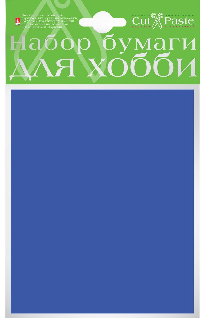 Набор цв. бумаги для хобби А6 10 листов, цвет синий